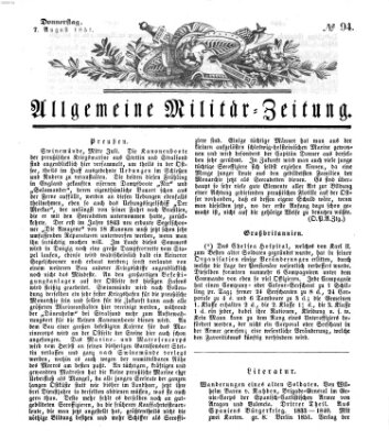 Allgemeine Militär-Zeitung Donnerstag 7. August 1851