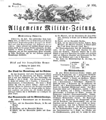 Allgemeine Militär-Zeitung Samstag 23. August 1851