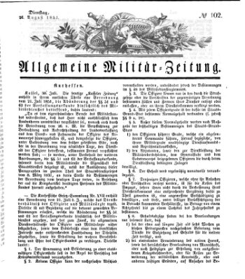 Allgemeine Militär-Zeitung Dienstag 26. August 1851