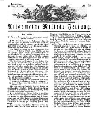 Allgemeine Militär-Zeitung Donnerstag 28. August 1851