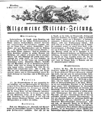 Allgemeine Militär-Zeitung Dienstag 2. September 1851