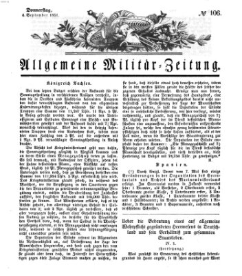 Allgemeine Militär-Zeitung Donnerstag 4. September 1851