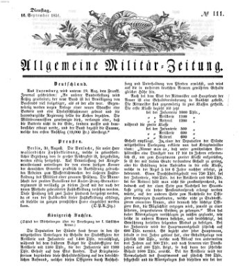 Allgemeine Militär-Zeitung Dienstag 16. September 1851