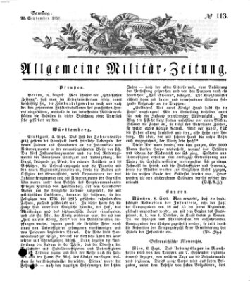 Allgemeine Militär-Zeitung Samstag 20. September 1851