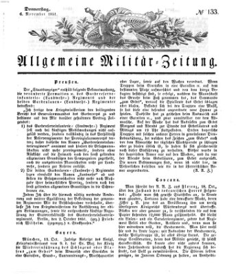 Allgemeine Militär-Zeitung Donnerstag 6. November 1851