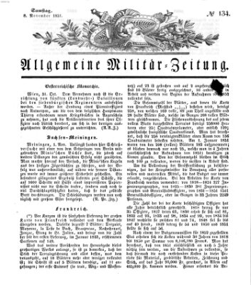 Allgemeine Militär-Zeitung Samstag 8. November 1851