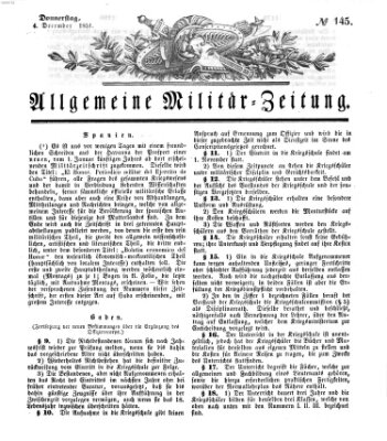 Allgemeine Militär-Zeitung Donnerstag 4. Dezember 1851