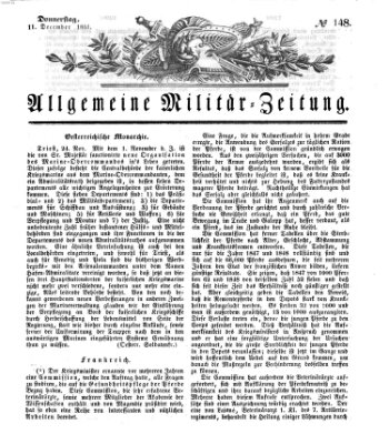 Allgemeine Militär-Zeitung Donnerstag 11. Dezember 1851