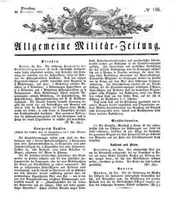 Allgemeine Militär-Zeitung Dienstag 30. Dezember 1851