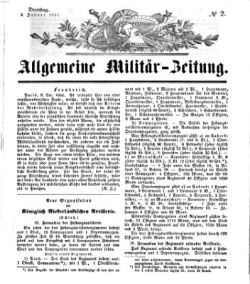 Allgemeine Militär-Zeitung Dienstag 4. Januar 1853