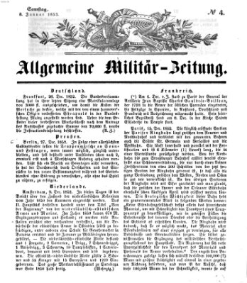 Allgemeine Militär-Zeitung Samstag 8. Januar 1853