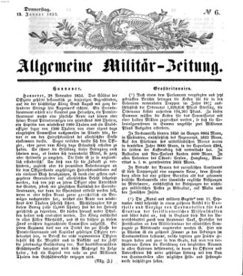 Allgemeine Militär-Zeitung Donnerstag 13. Januar 1853