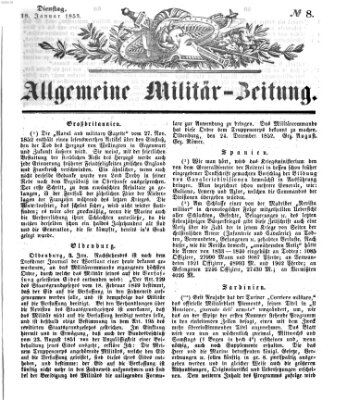 Allgemeine Militär-Zeitung Dienstag 18. Januar 1853