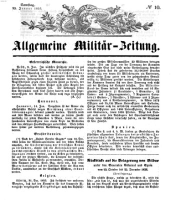 Allgemeine Militär-Zeitung Samstag 22. Januar 1853