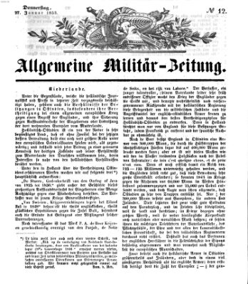 Allgemeine Militär-Zeitung Donnerstag 27. Januar 1853