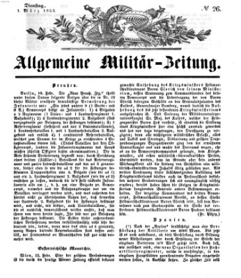 Allgemeine Militär-Zeitung Dienstag 1. März 1853