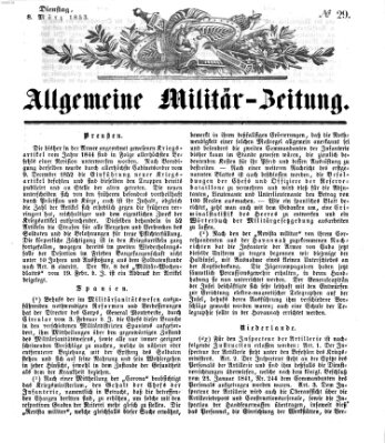 Allgemeine Militär-Zeitung Dienstag 8. März 1853