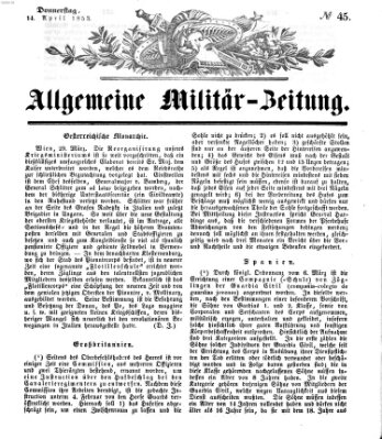 Allgemeine Militär-Zeitung Donnerstag 14. April 1853