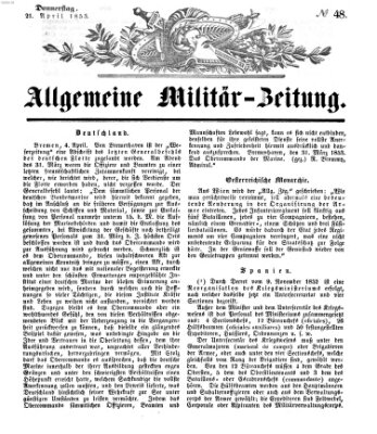 Allgemeine Militär-Zeitung Donnerstag 21. April 1853