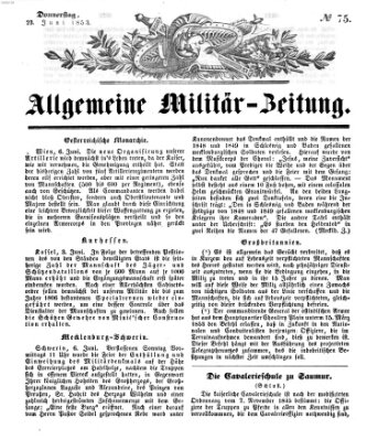 Allgemeine Militär-Zeitung Donnerstag 23. Juni 1853