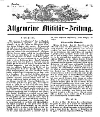 Allgemeine Militär-Zeitung Samstag 25. Juni 1853