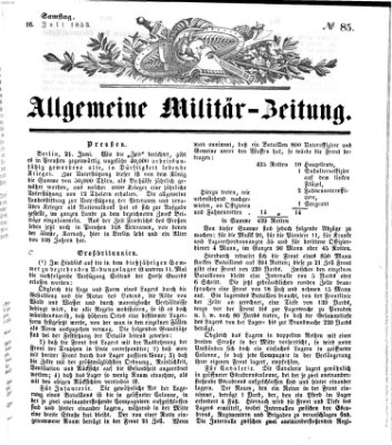 Allgemeine Militär-Zeitung Samstag 16. Juli 1853