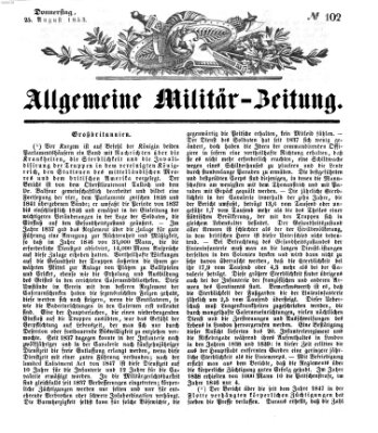 Allgemeine Militär-Zeitung Donnerstag 25. August 1853