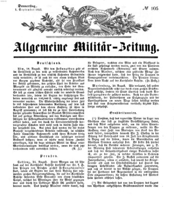 Allgemeine Militär-Zeitung Donnerstag 1. September 1853