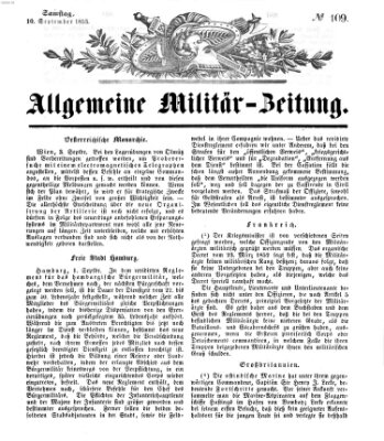 Allgemeine Militär-Zeitung Samstag 10. September 1853