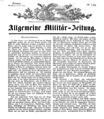 Allgemeine Militär-Zeitung Dienstag 13. September 1853