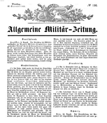 Allgemeine Militär-Zeitung Dienstag 27. September 1853