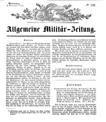 Allgemeine Militär-Zeitung Donnerstag 3. November 1853