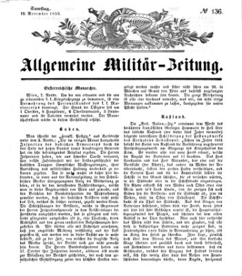 Allgemeine Militär-Zeitung Samstag 12. November 1853