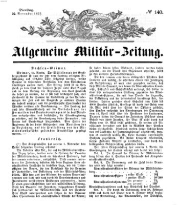 Allgemeine Militär-Zeitung Dienstag 22. November 1853