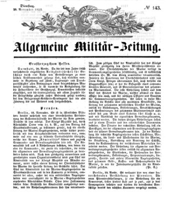 Allgemeine Militär-Zeitung Dienstag 29. November 1853