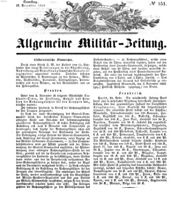 Allgemeine Militär-Zeitung Samstag 17. Dezember 1853