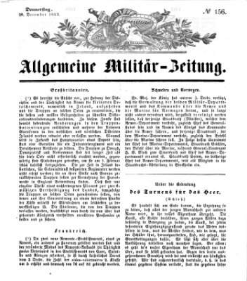 Allgemeine Militär-Zeitung Donnerstag 29. Dezember 1853