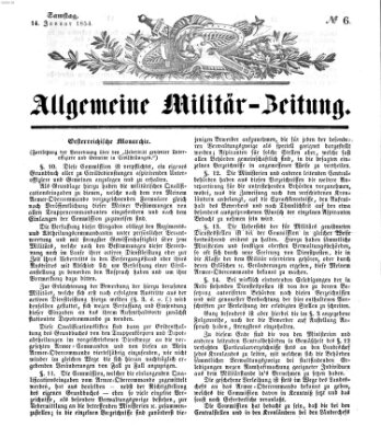 Allgemeine Militär-Zeitung Samstag 14. Januar 1854