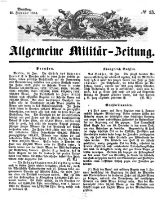 Allgemeine Militär-Zeitung Dienstag 31. Januar 1854