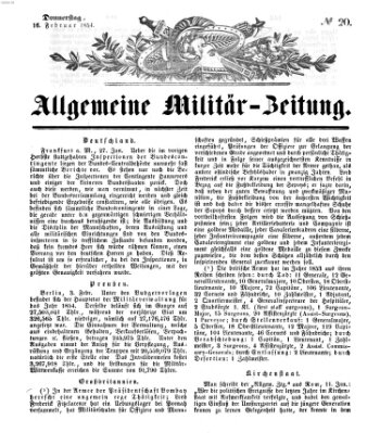 Allgemeine Militär-Zeitung Donnerstag 16. Februar 1854