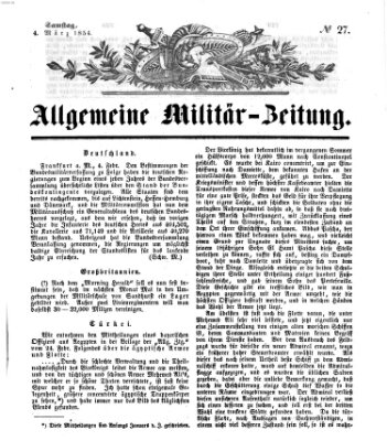 Allgemeine Militär-Zeitung Samstag 4. März 1854