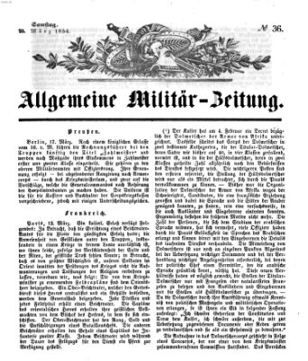 Allgemeine Militär-Zeitung Samstag 25. März 1854