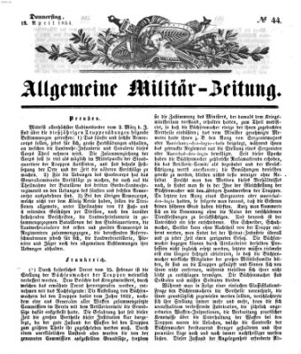 Allgemeine Militär-Zeitung Donnerstag 13. April 1854