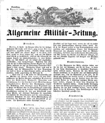 Allgemeine Militär-Zeitung Samstag 15. April 1854