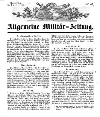 Allgemeine Militär-Zeitung Donnerstag 20. April 1854