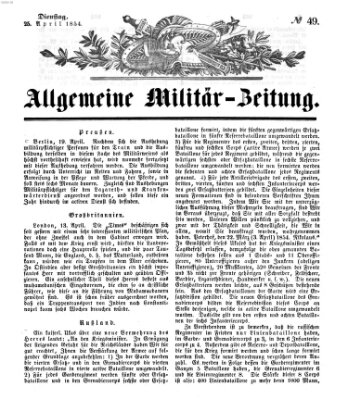 Allgemeine Militär-Zeitung Dienstag 25. April 1854