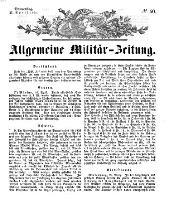 Allgemeine Militär-Zeitung Donnerstag 27. April 1854