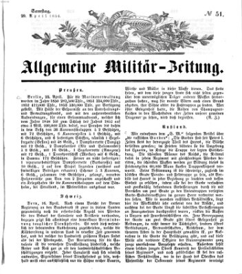 Allgemeine Militär-Zeitung Samstag 29. April 1854