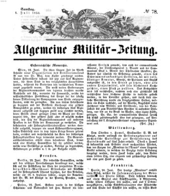 Allgemeine Militär-Zeitung Samstag 1. Juli 1854