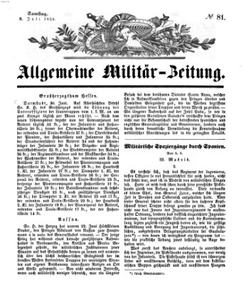 Allgemeine Militär-Zeitung Samstag 8. Juli 1854